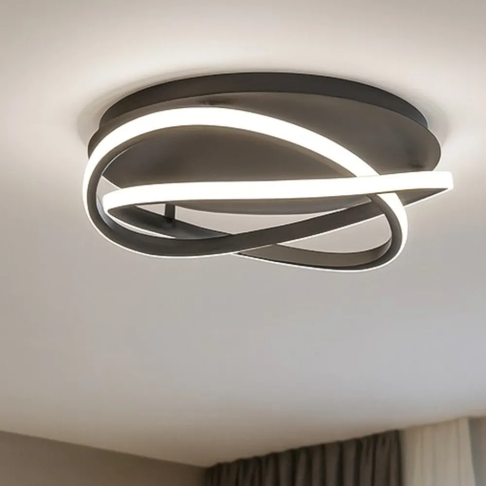 Plafoniere Moderne-Gea Luce atia plafoniera moderna led 40w 3000k nera design originale