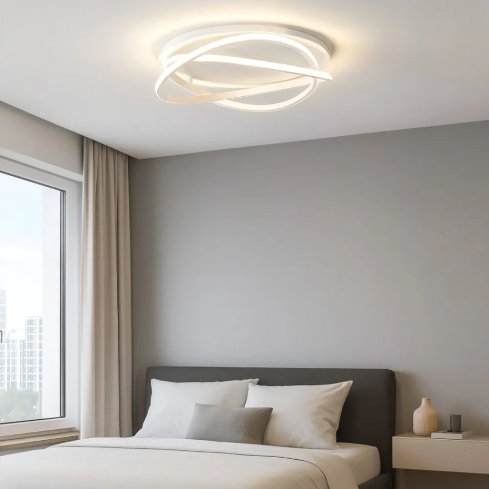 Plafoniere Moderne-Gea Luce atia plafoniera moderna led 50w 3000k rotonda bianca