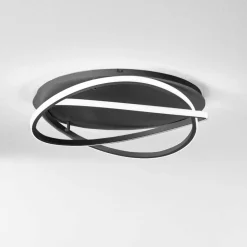 Plafoniere Moderne-Gea Luce atia plafoniera moderna led 50w 3000k nera circolare