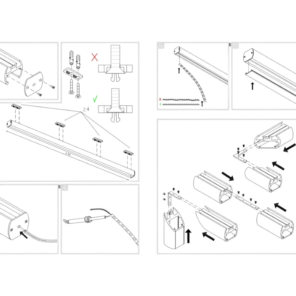 Strisce Led-Gea Luce baku p profilo plafone bianco per strisce led max 10mm