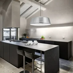 Lampadari Cucina-Gea Luce blanca lampadario per cucina moderna nickel