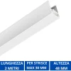Strisce Led-Gea Luce brasilia profilo 2mt bianco per strip max 42mm