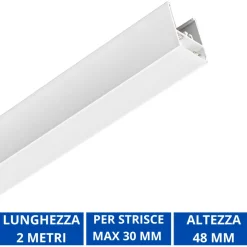 Strisce Led-Gea Luce brasilia profilo 2mt bianco per strip max 42mm