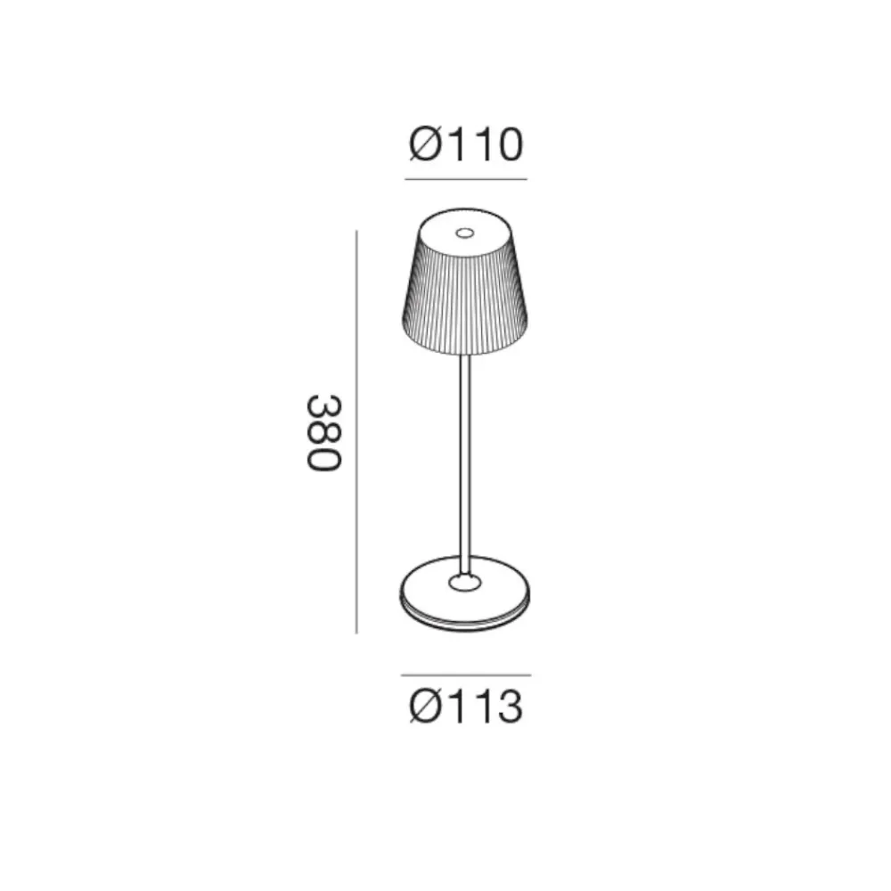 Lampade Da Tavolino Esterno-Gea Luce brillia lampada da tavolo led 3w 3000k ip54 nera ricaricabile
