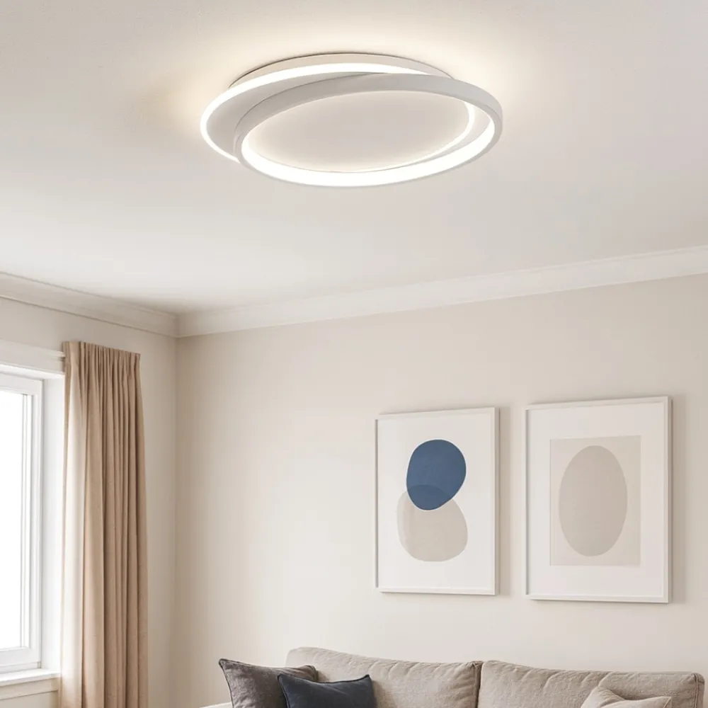 Plafoniere Moderne-Gea Luce christine plafoniera led 40w 3000k moderna bianca