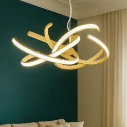 Lampadari Moderni-Gea Luce cinzia lampadario moderno led 46w 3000k colore oro