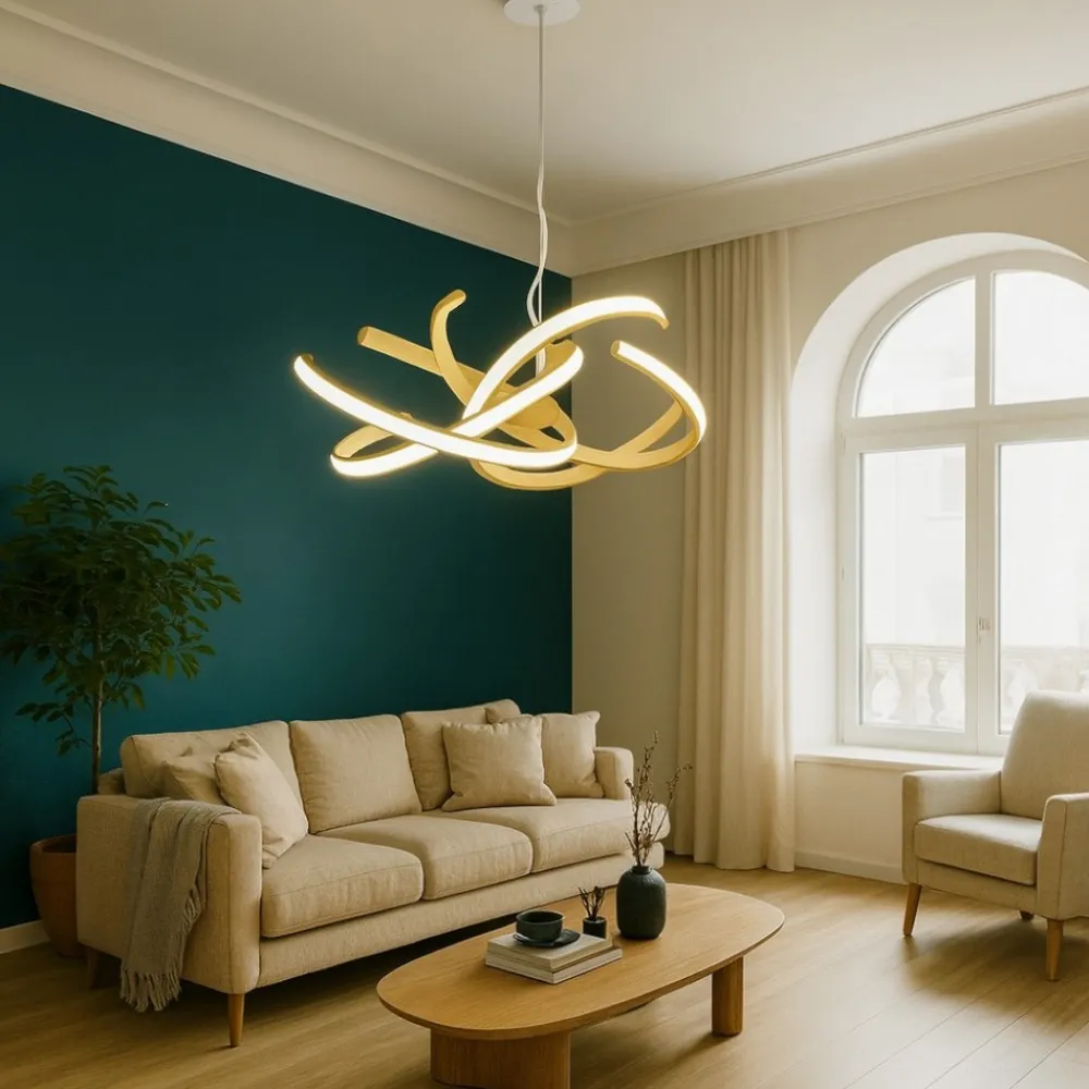 Lampadari Moderni-Gea Luce cinzia lampadario moderno led 46w 3000k colore oro