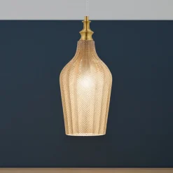 Lampade A Sospensione-Gea Luce cleofe lampada a sospensione vetro decorato
