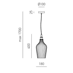 Lampade A Sospensione-Gea Luce cleofe lampada a sospensione vetro decorato