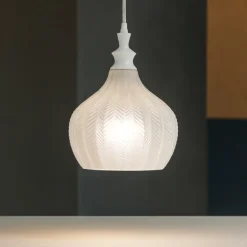 Lampade A Sospensione-Gea Luce cleofe lampada a sospensione portalampada vetro lavorato