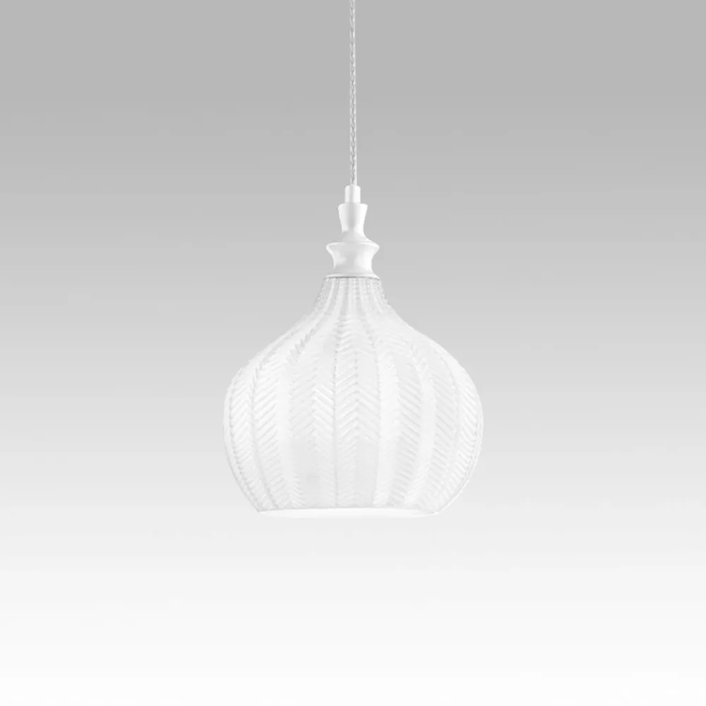 Lampade A Sospensione-Gea Luce cleofe lampada a sospensione portalampada vetro lavorato