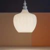 Lampade A Sospensione-Gea Luce cleofe lampada a sospensione da cucina vetro decorato bianco