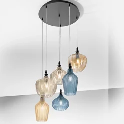 Lampadari Moderni-Gea Luce cleofe lampadario moderno paralumi colorati