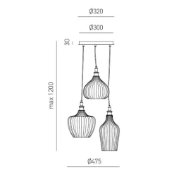 Lampadari Cucina-Gea Luce cleofe lampadario pendente cucina multicolore
