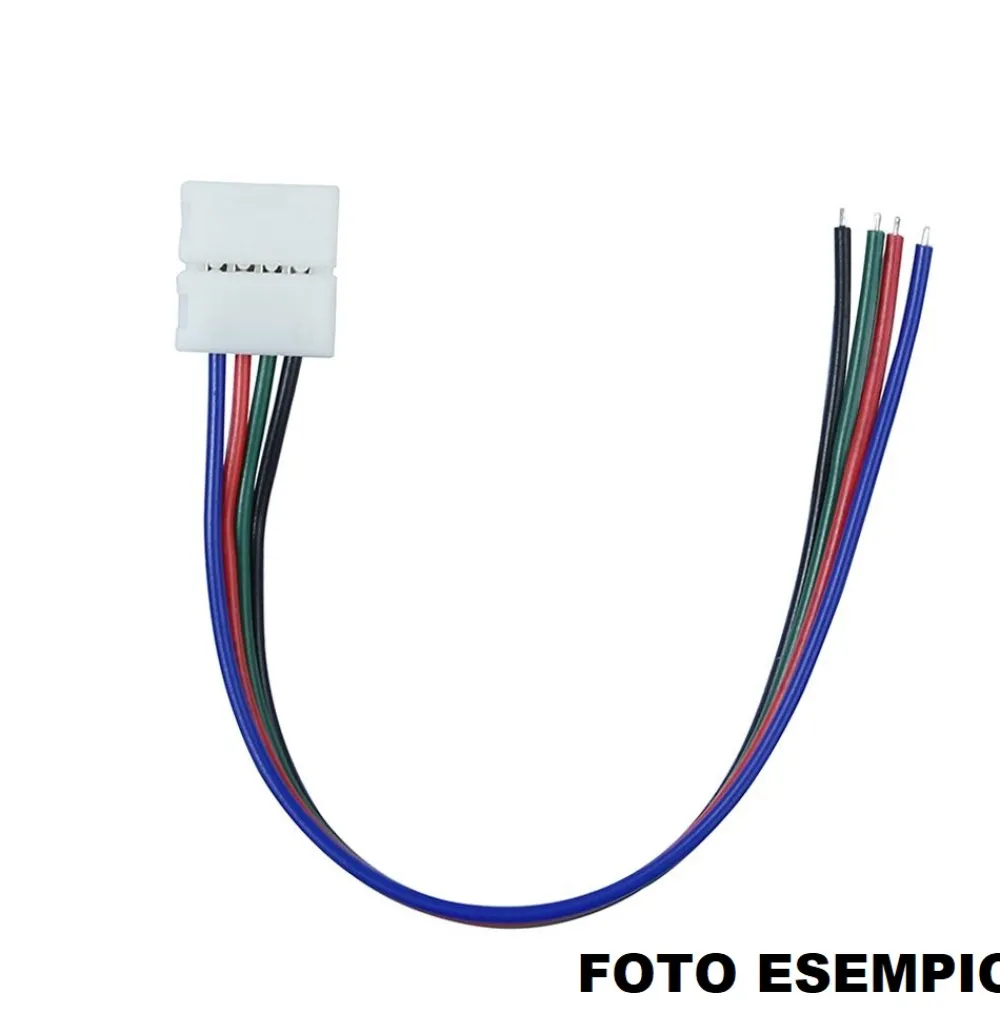 Strisce Led-Gea Luce confezione 10 pz connettore con cavo 15cm per strip led rgb 10mm