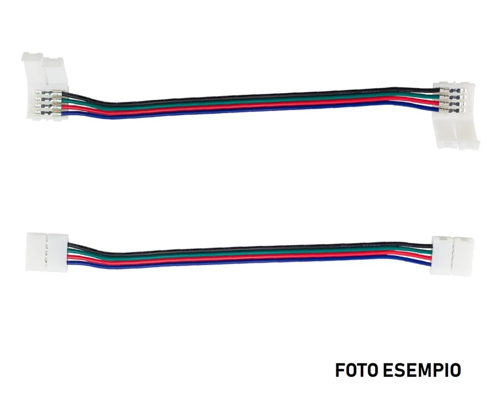 Strisce Led-Gea Luce confezione 10 pz doppio connettore con cavo 15cm per striscia led rgb 10mm