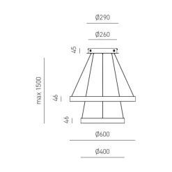 Lampadari Cucina-Gea Luce criseide lampadario cucina led 60w 3000k design minimal