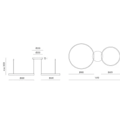 Lampadari Moderni-Gea Luce criseide lampadario moderno led 75w 3000k due luci