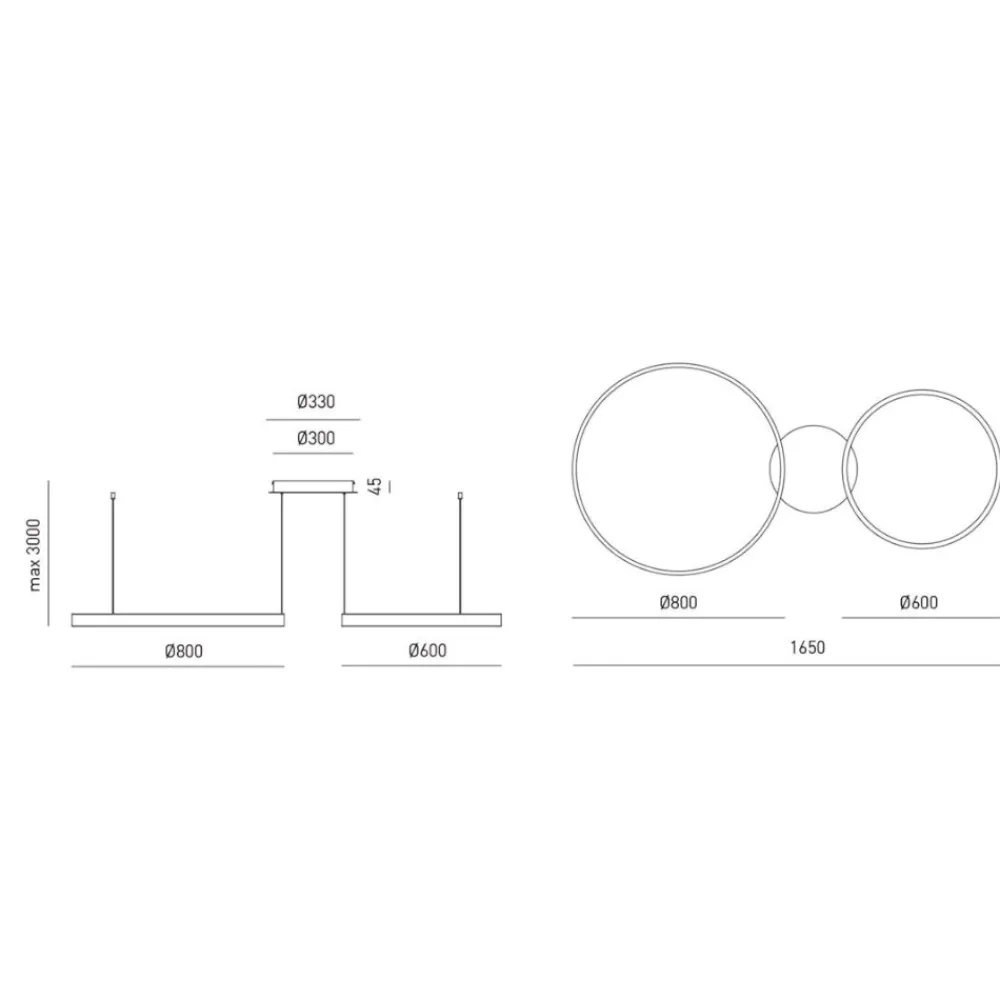 Lampadari Moderni-Gea Luce criseide lampadario moderno led 75w 3000k due luci