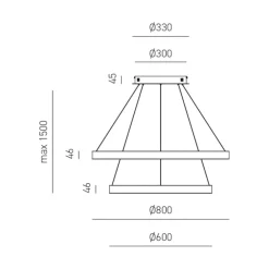 Lampadari Moderni-Gea Luce criseide lampadario moderno led 75w 3000k design minimal