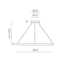 Lampadari Moderni-Gea Luce criseide lampadario moderno led 100w 3000k circolare bianco