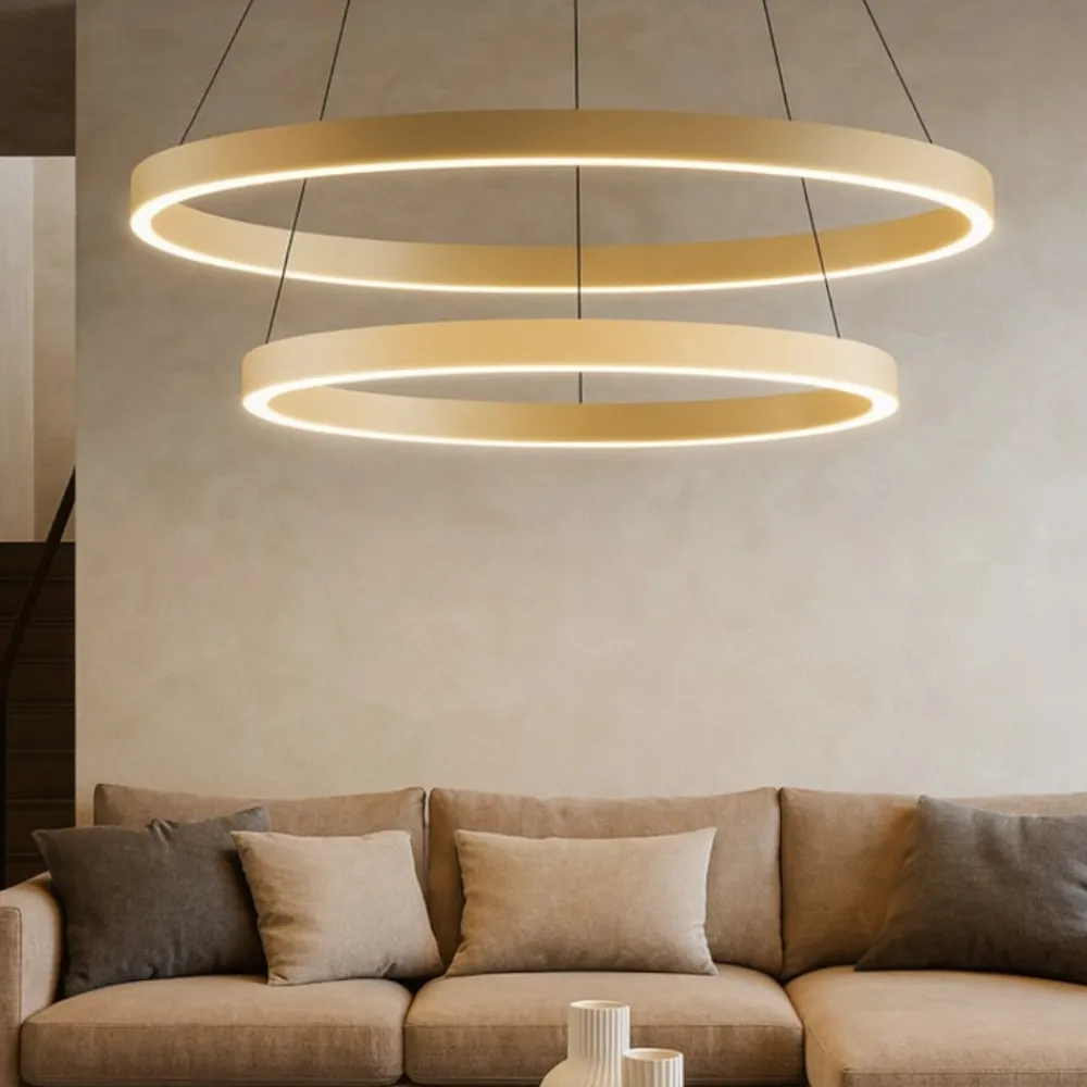 Lampadari Moderni-Gea Luce criseide lampadario moderno led 75w 3000k circolare colore oro
