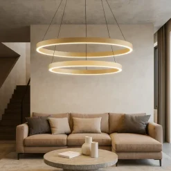 Lampadari Moderni-Gea Luce criseide lampadario moderno led 75w 3000k circolare colore oro