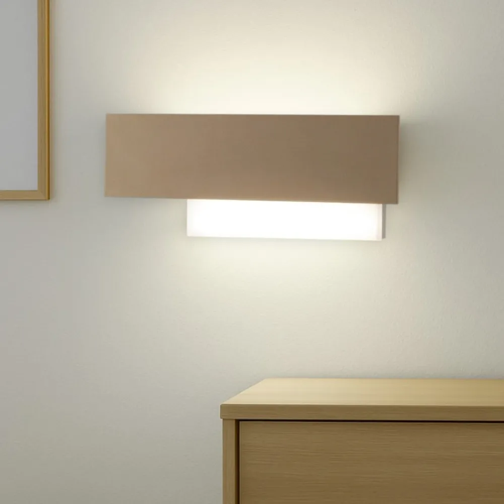Applique Da Parete-Gea Luce doha 40cm applique design led moderna tortora
