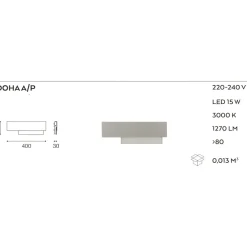 Applique Da Parete-Gea Luce doha 40cm applique design led moderna tortora