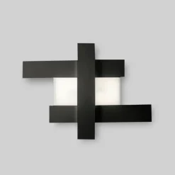 Plafoniere Moderne-Gea Luce doha plafoniera led 30w 3000k nbianco nera