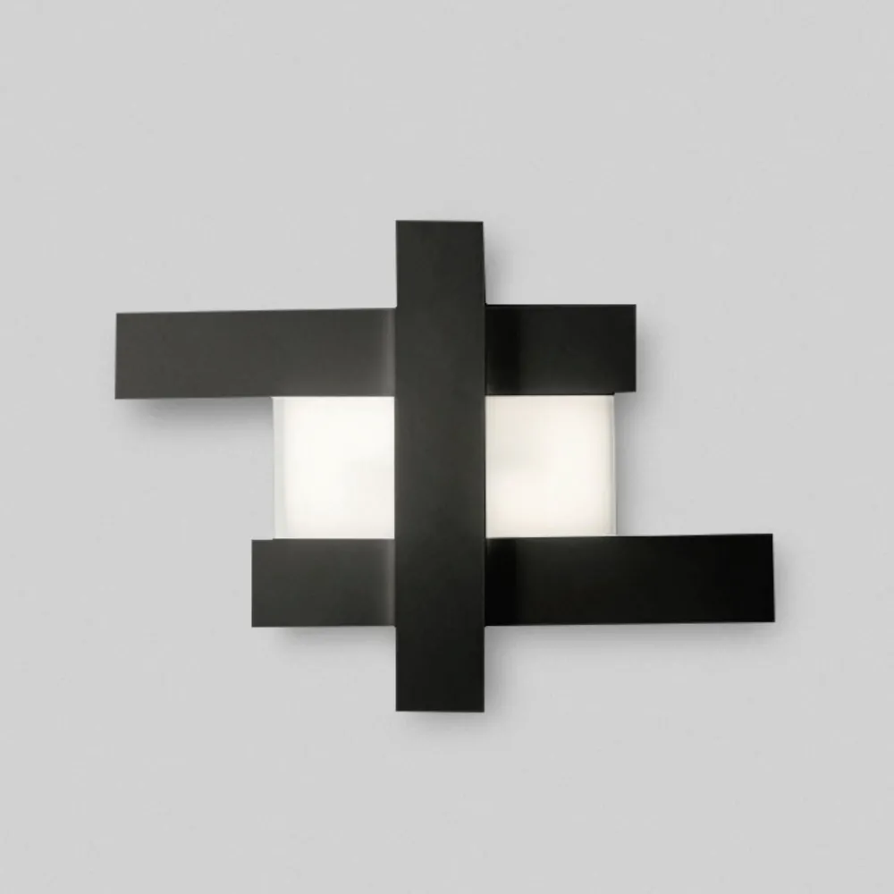Plafoniere Moderne-Gea Luce doha plafoniera led 30w 3000k nbianco nera