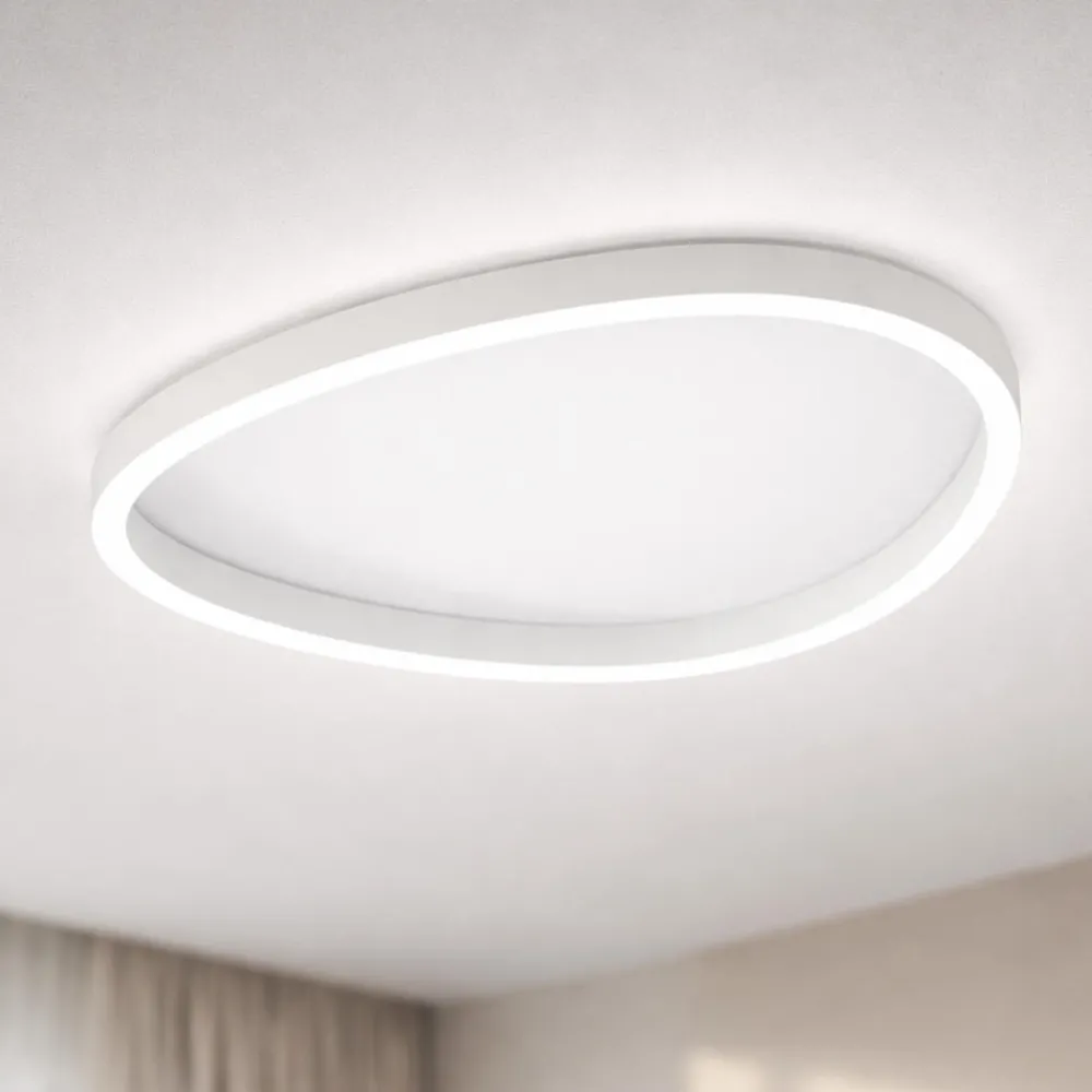 Plafoniere Moderne-Gea Luce ecaris plafoniera bianca per cucina moderna led cct