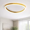 Plafoniere Moderne-Gea Luce ecaris plafoniera moderna oro spazzolato per soggiorno led biemissione
