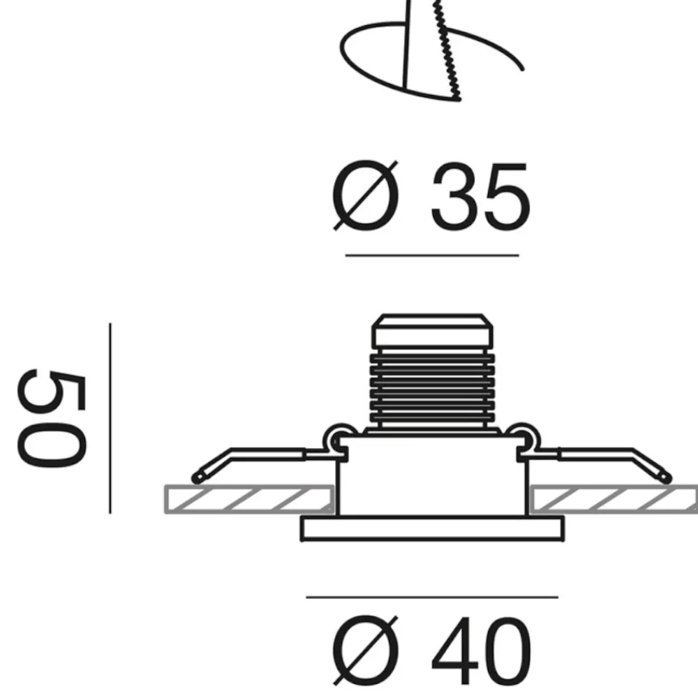 Faretti Da Incasso-Gea Luce elara faretto da incasso a led bianco 3w 4000k rotondo