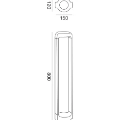 Lampioni Da Giardino-Gea Luce eurus lampione da giardino led 4000k antracite ip65 h80 cm