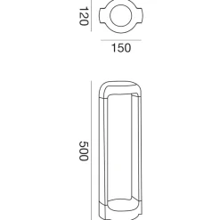 Lampioni Da Giardino-Gea Luce eurus lampione da giardino led 4000k ip65 antracite h50 cm