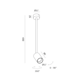 Faretti Da Soffitto-Gea Luce faretto con asta da soffitto bianco orientabile