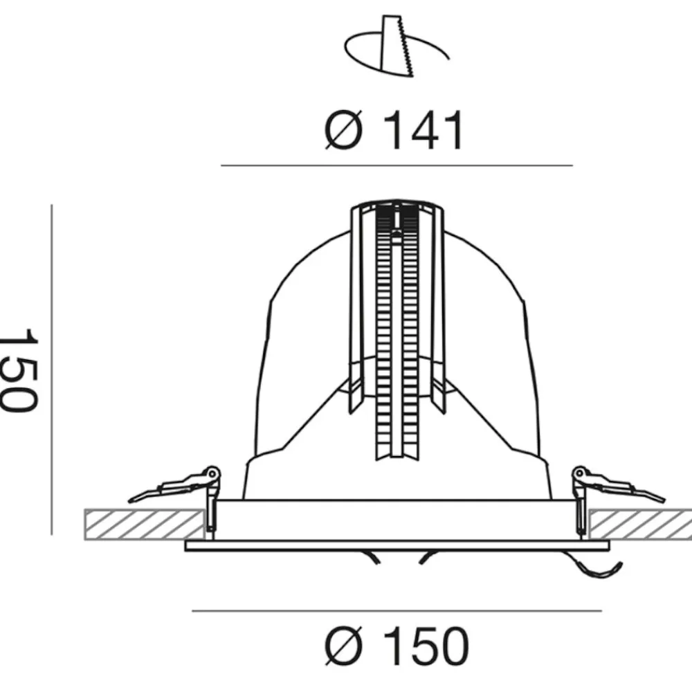 Faretti Da Incasso-Gea Luce faretto da incasso led chandra 40w 3000k bianco