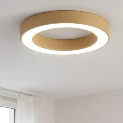 Plafoniere Moderne-Gea Luce flor plafoniera moderna led 50w 3000k tonda colore oro