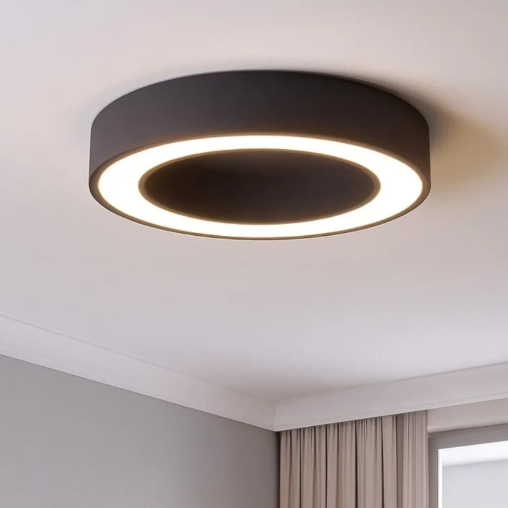 Plafoniere Moderne-Gea Luce flor plafoniera moderna led 30w 3000k nera per salotto