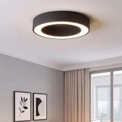 Plafoniere Moderne-Gea Luce flor plafoniera moderna led 30w 3000k nera per salotto