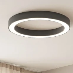 Plafoniere Moderne-Gea Luce flor plafoniera nera led 60w 3000k