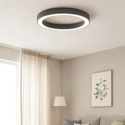 Plafoniere Moderne-Gea Luce flor plafoniera nera led 60w 3000k