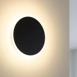 Applique Da Parete-Gea Luce fortuna applique da parete led 28w 3000k circolare nero