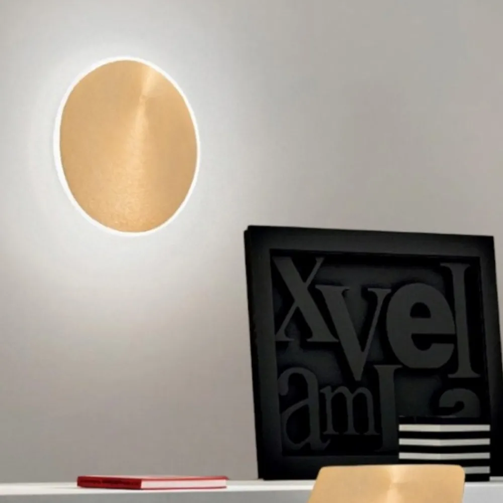 Applique Da Parete-Gea Luce fortuna applique led 20w 3000k oro rotonda moderna