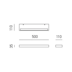 Applique Da Parete-Gea Luce gap applique da parete led 44w 3000k biemissione bianco