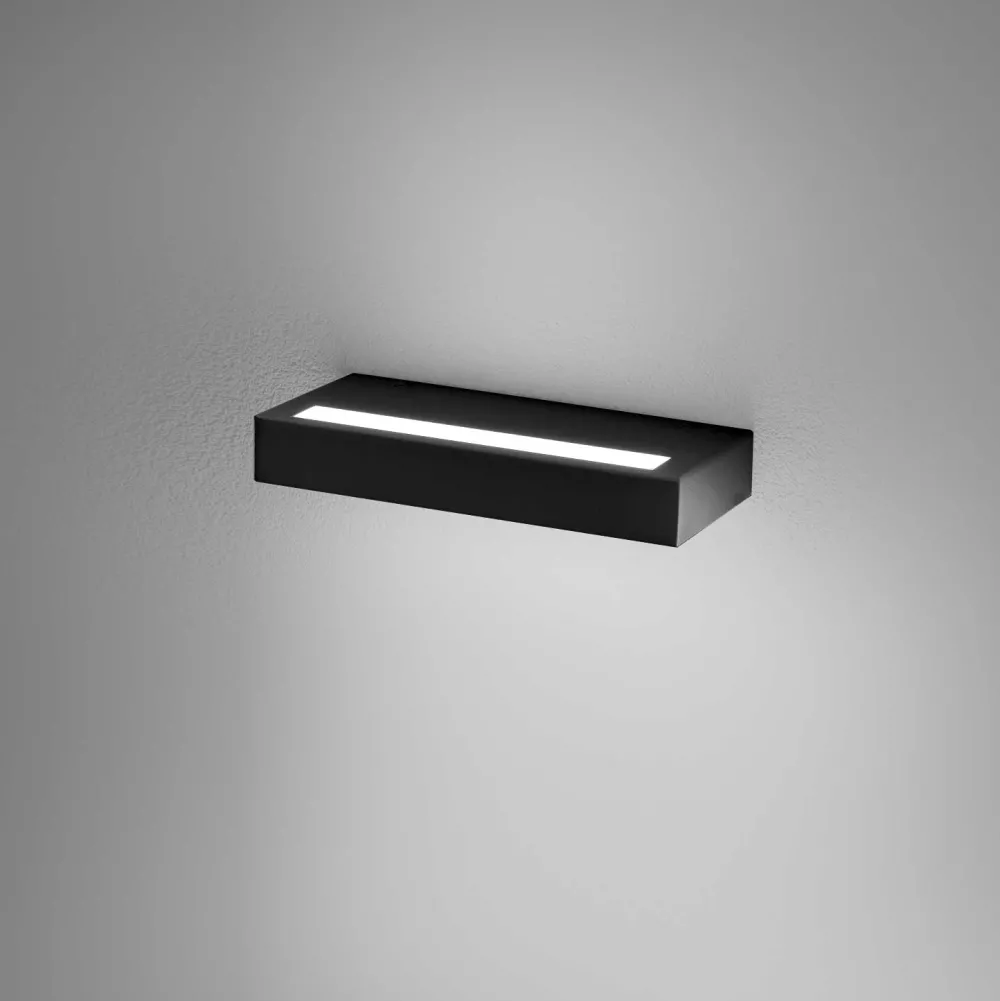 Applique Da Parete-Gea Luce gap applique da parete led 20w 3000k nero moderno