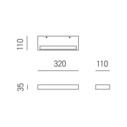 Applique Da Parete-Gea Luce gap applique da parete led 34w 3000k rettangolare nera