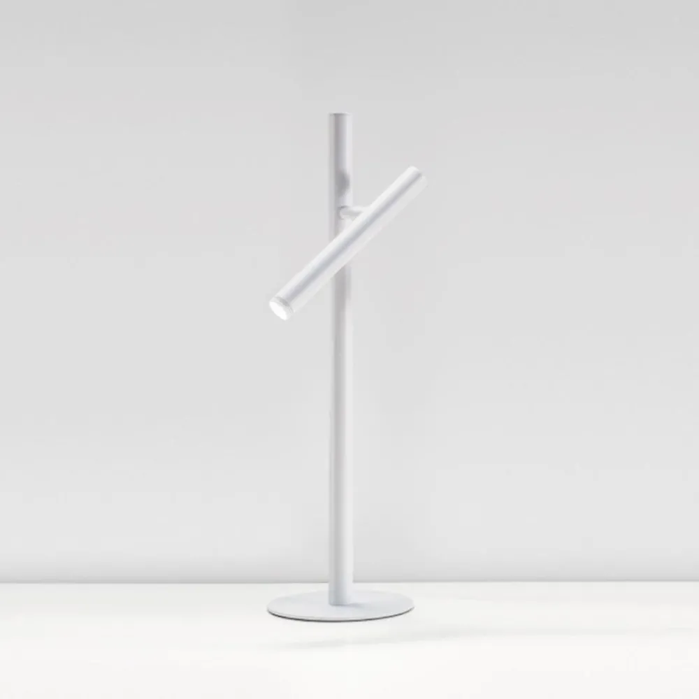 Lampade Da Tavolo-Gea Luce glsb lampada da scrivania bianca led 3000k orientabile moderna