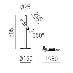 Lampade Da Tavolo-Gea Luce glsb lampada da scrivania bianca led 3000k orientabile moderna